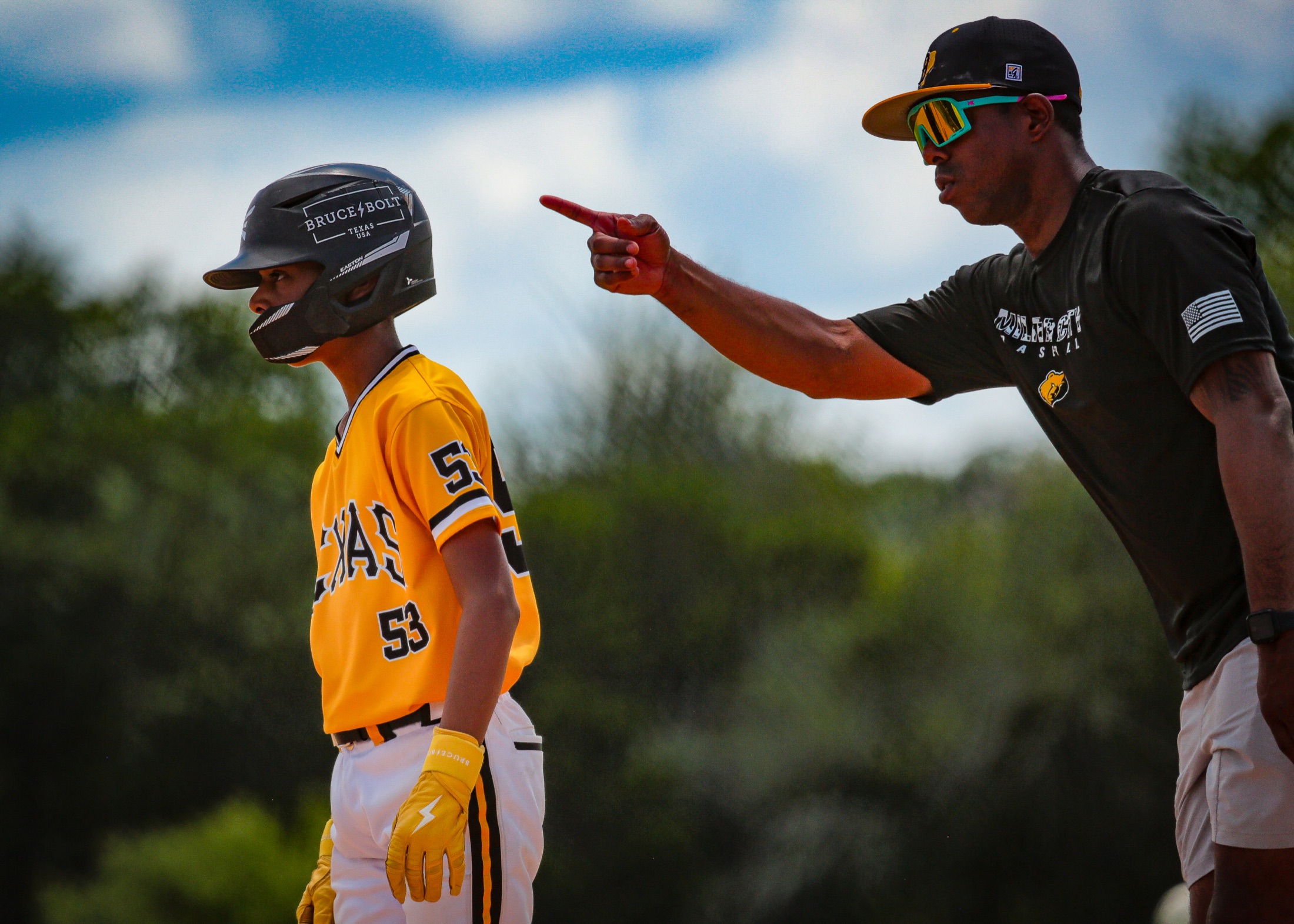 Ryan J. Nichols coaching youth baseball in San Antonio