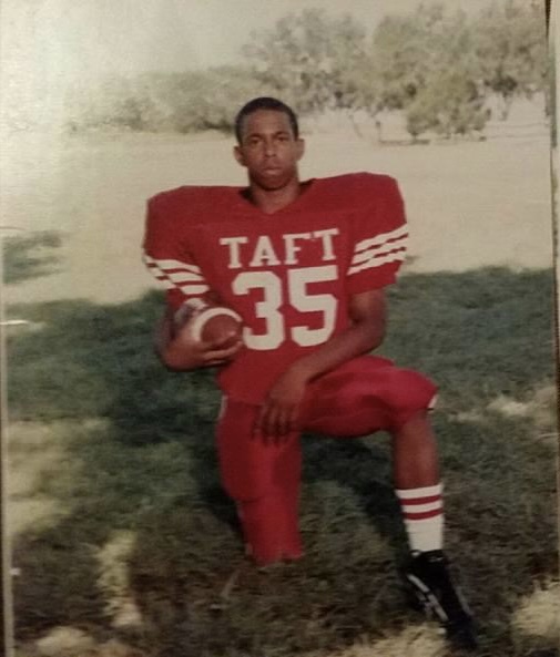 Ryan J. Nichols in a Taft High School football uniform